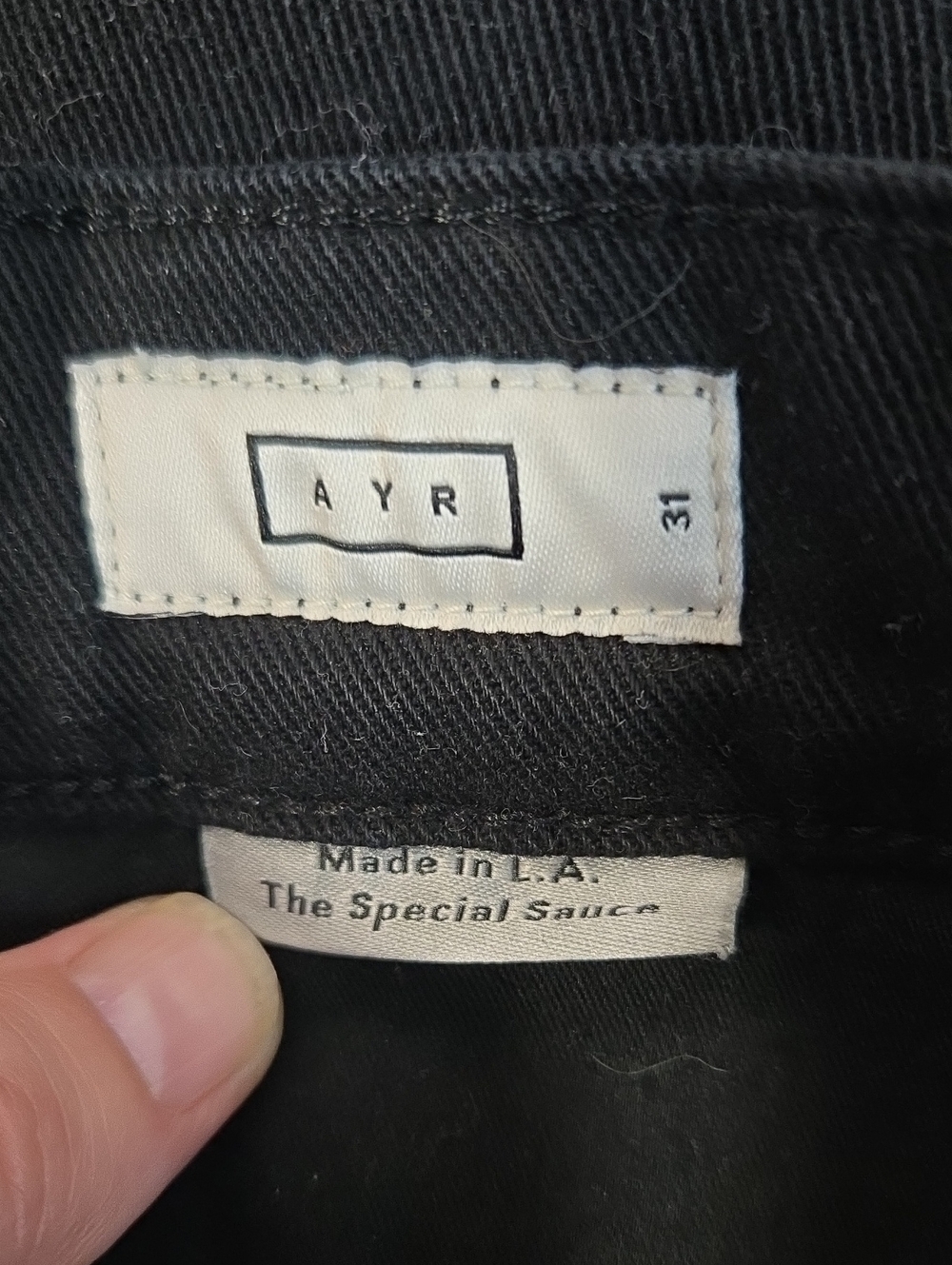 AYR The Special Sauce Black Straight Leg Jeans Made in USA Size 31 - Picture 3 of 8